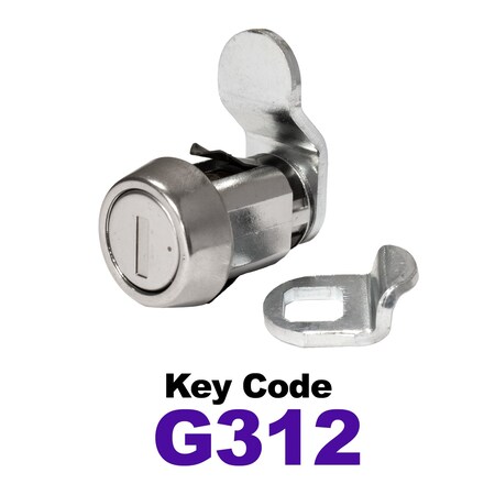 Global RV SS Compartment Lock, Cam/Blade Style, 7/8in Press in, Offset Blade, fit 5/8in Use, Keyed, G312 CLB-312-78SI-SS